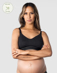 HOTMILK UK ELEVATE COTTON BLACK MULTIFIT NURSING MATERNITY BRA - WIREFREE