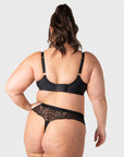 Luxe Wirefree Full Cup Bra Black — side sling shaping, lace trim — Hotmilk Evolve