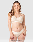 Warrior 2.0 Bikini Brief Ivory — side view, lace and mesh back — Hotmilk Lingerie