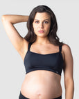 HOTMILK US BALANCE SPORTS BLACK NURSING MATERNITY BREASTFEEDING BRA - WIREFREE