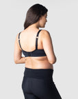 HOTMILK US BALANCE SPORTS BLACK NURSING MATERNITY BREASTFEEDING BRA - WIREFREE