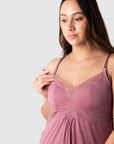 HOTMILK US DREAM MATERNITY BREASTFEEDING NURSING NIGHTIE ANTIQUE ROSE - REGULAR