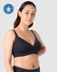 Tatiana, a one-child breastfeeding mother, confidently embraces Hotmilk Lingerie's revolutionary leakproof bra, redefining the classic T-shirt bra. Elevating functionality to a new level, this innovation can absorb up to 15 milliliters of liquid while preserving the coveted silhouette of a great T-shirt bra. Meticulously crafted from soft and eco-friendly bamboo yarn, featuring a leakproof foam cup for lasting freshness, dryness, and confidence