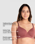 FOREVER YOURS SPICE CONTOUR NURSING BRA - FLEXI UNDERWIRE