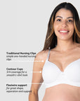 FOREVER YOURS WHITE CONTOUR NURSING BRA - FLEXI UNDERWIRE