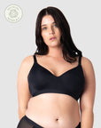 HOTMILK COM INFINITE BLACK T-SHIRT NURSING MATERNITY BREASTFEEDING BRA - WIREFREE