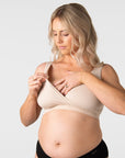 Hotmilk My Comfort Oat bra — back view showing smooth finish and hook-and-eye closure
