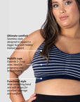 My Necessity Wirefree Nursing Bra - Navy Stripe Busty
