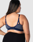 HOTMILK US MY NECESSITY NAVY STRIPE MULTIFIT FULL CUP MATERNITY AND NURSING WIREFREE