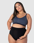 HOTMILK US MY NECESSITY NAVY STRIPE MULTIFIT FULL CUP MATERNITY AND NURSING WIREFREE