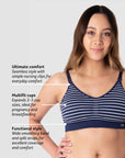 My Necessity Wirefree Nursing Bra - Navy Stripe