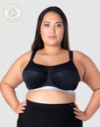 HOTMILK US REACTIVATE SPORTS BLACK NURSING MATERNITY BRA - FLEXI UNDERWIRE