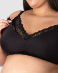 HOTMILK US SERENITY BAMBOO BLACK MULTIFIT NURSING MATERNITY BRA - WIREFREE