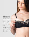 SHOW OFF BLACK NURSING BRA - WIREFREE