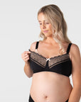 Show Off Full Cup Nursing Bra Black — back view showing hook-and-eye closure — Hotmilk Lingerie