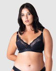 HOTMILK US WARRIOR PLUNGE BLACK CONTOUR NURSING MATERNITY BRA - FLEXI UNDERWIRE