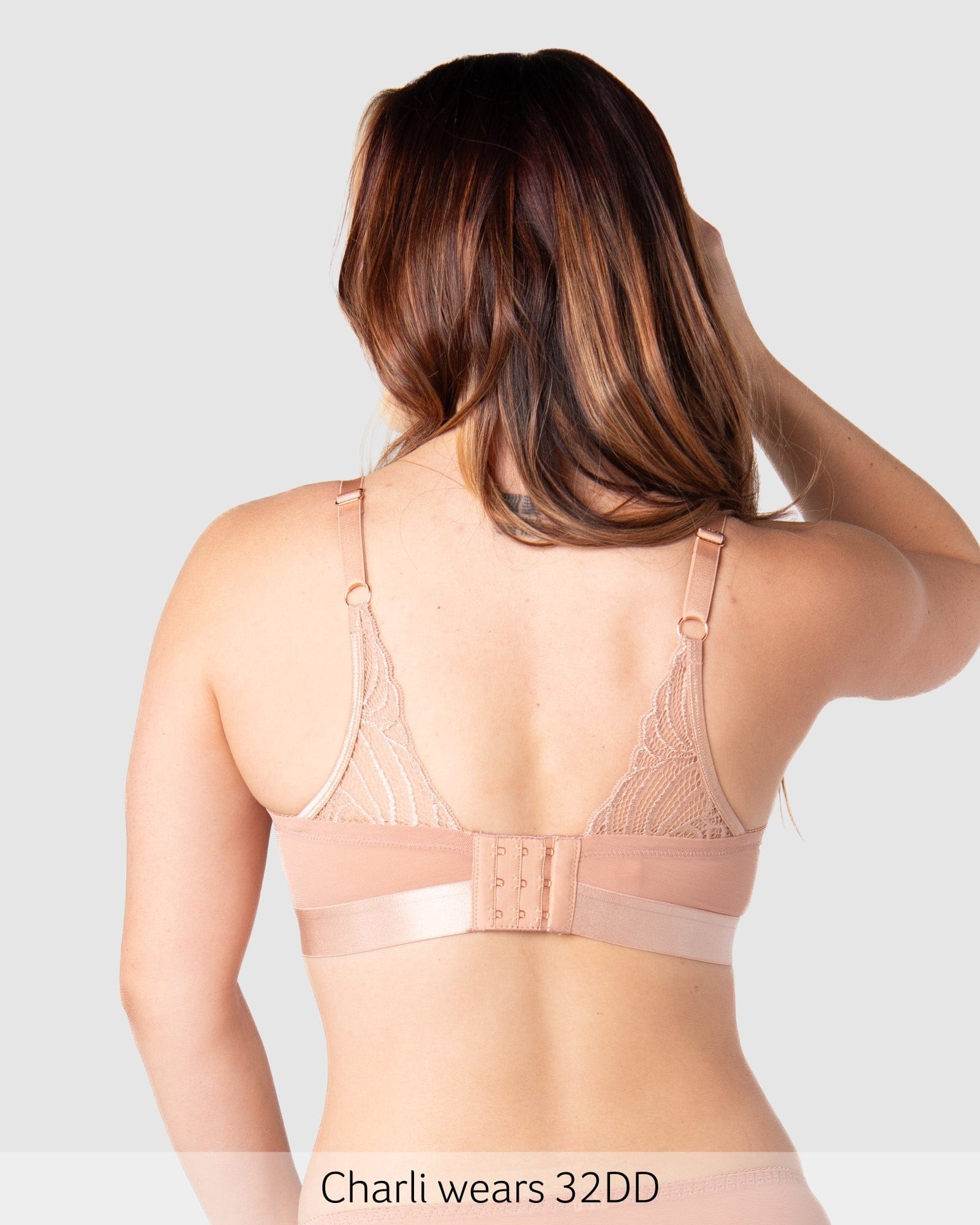 Back of Warrior Plunge Nursing Bra - Bronze