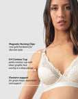 WARRIOR PLUNGE IVORY CONTOUR NURSING BRA - FLEXI UNDERWIRE