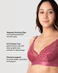 WARRIOR PLUNGE SPICED ROSE CONTOUR NURSING BRA - FLEXI UNDERWIRE