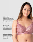 WARRIOR SOFT CUP ANTIQUE ROSE MULTIFIT NURSING BRA - WIREFREE