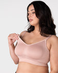 Hotmilk My Everyday FlexFit Nursing Bra in Dusky Pink – three-quarter view showing full coverage moulded cups and adjustable straps