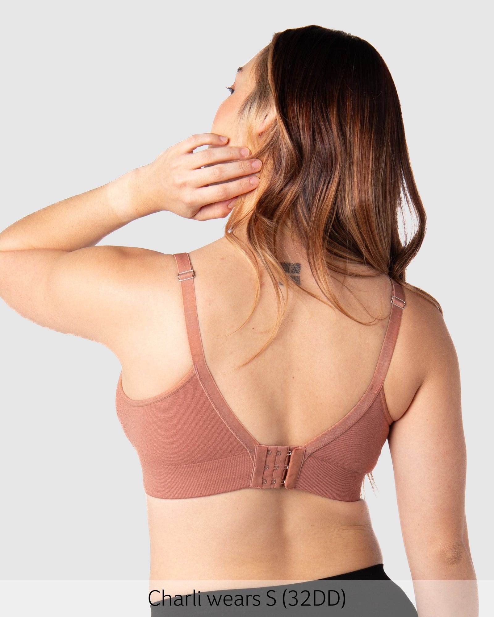 Back of Caress Bamboo Nursing Bra - Sienna