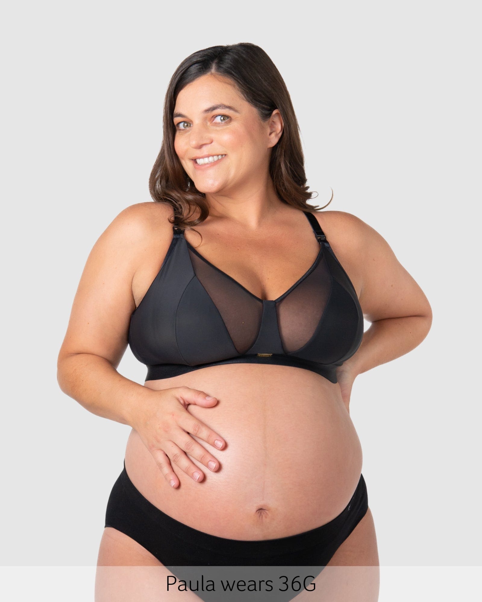Flawless Sheer Plunge Nursing Bra - Black Busty