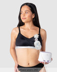 Freedom Pumping and Nursing Bra in Black — dual-function pump bra with magnetic clip — Hotmilk Lingerie