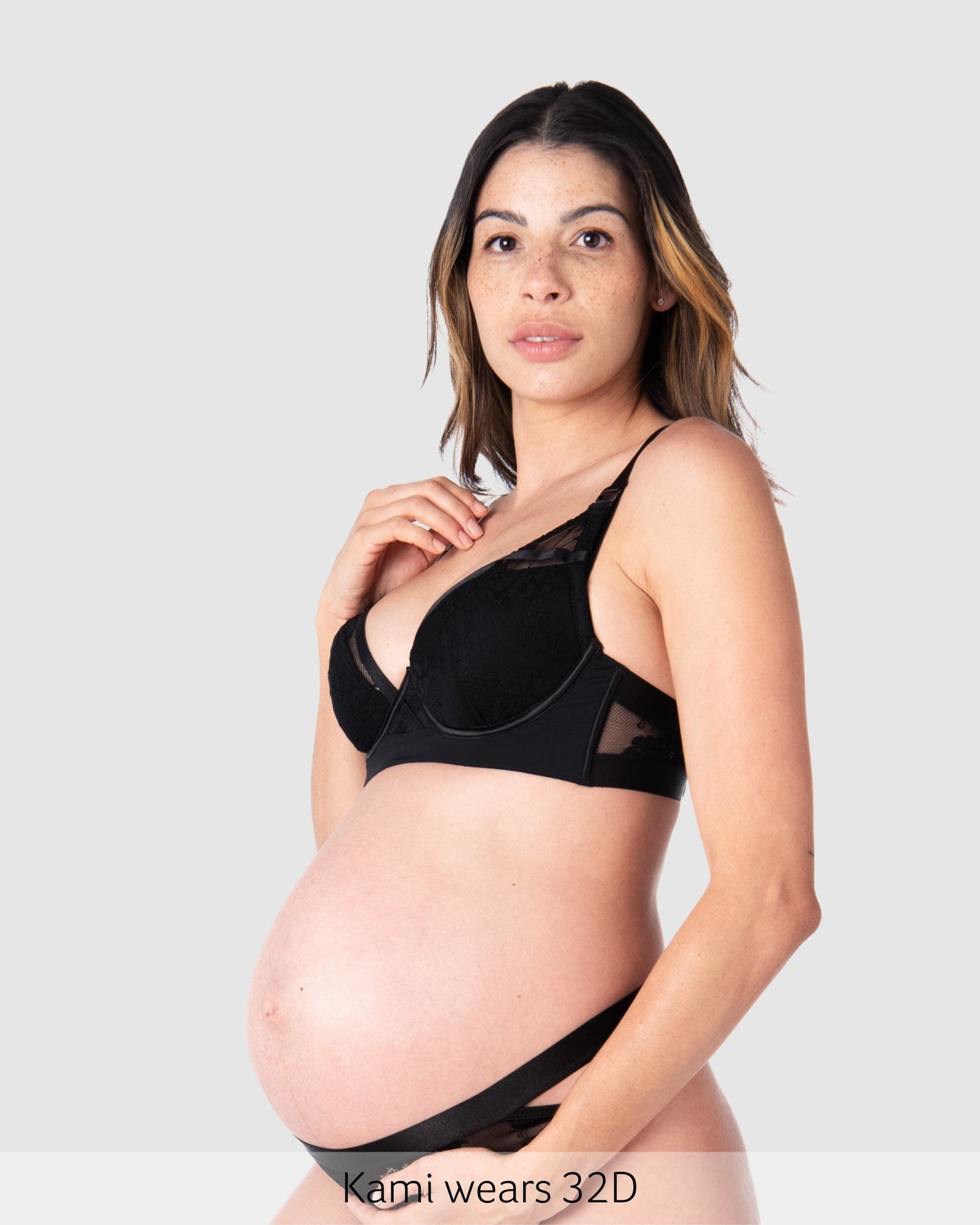 Goddess Plunge Lace Nursing Bra - Black