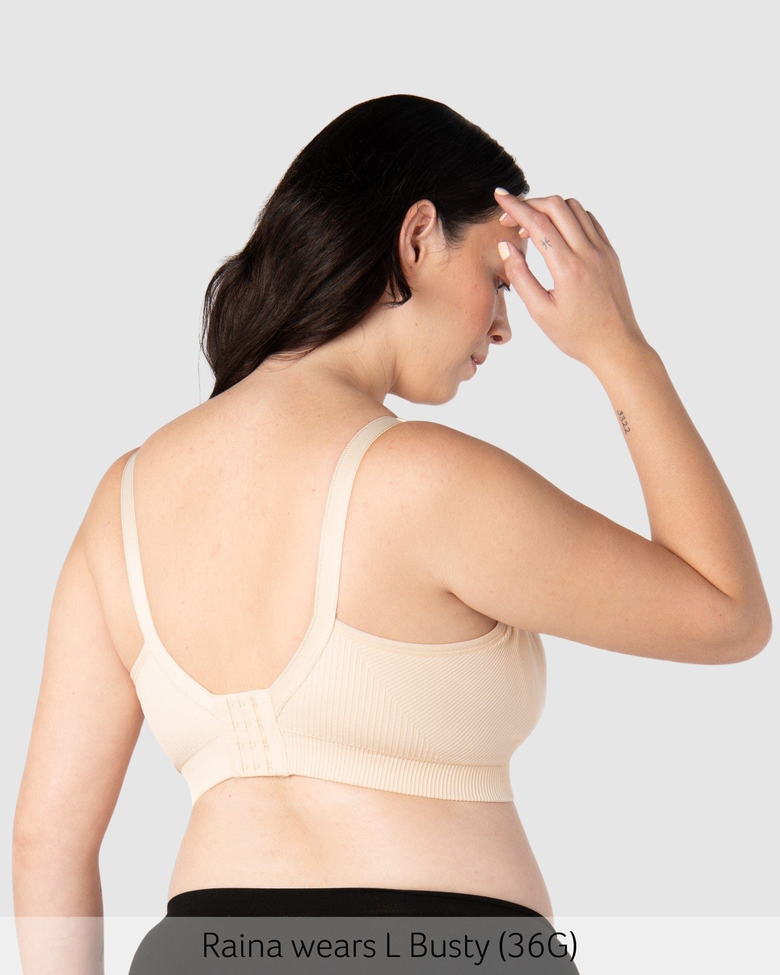 Back of My Everyday Multifit Nursing Bra - Latte Busty
