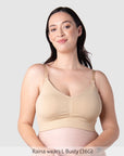 My Necessity FlexFit Nursing Bra Frappe Busty — lifestyle shot, wirefree multifit bra — Hotmilk Lingerie