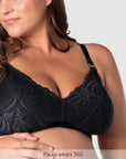 Close up of Warrior 2.0 Multifit Nursing Bra - Black