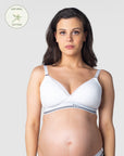 HOTMILK US ICON COTTON T-SHIRT WHITE NURSING MATERNITY BRA - WIREFREE
