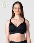 HOTMILK COM INFINITE BLACK T-SHIRT NURSING MATERNITY BREASTFEEDING BRA - WIREFREE