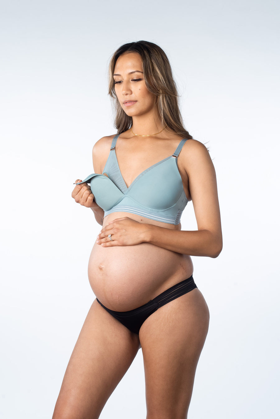 HOTMILK NEW AMBITION TRIANGLE SAGE CONTOUR NURSING BREASTFEEDING PREGNANCY  BRA - WIREFREE