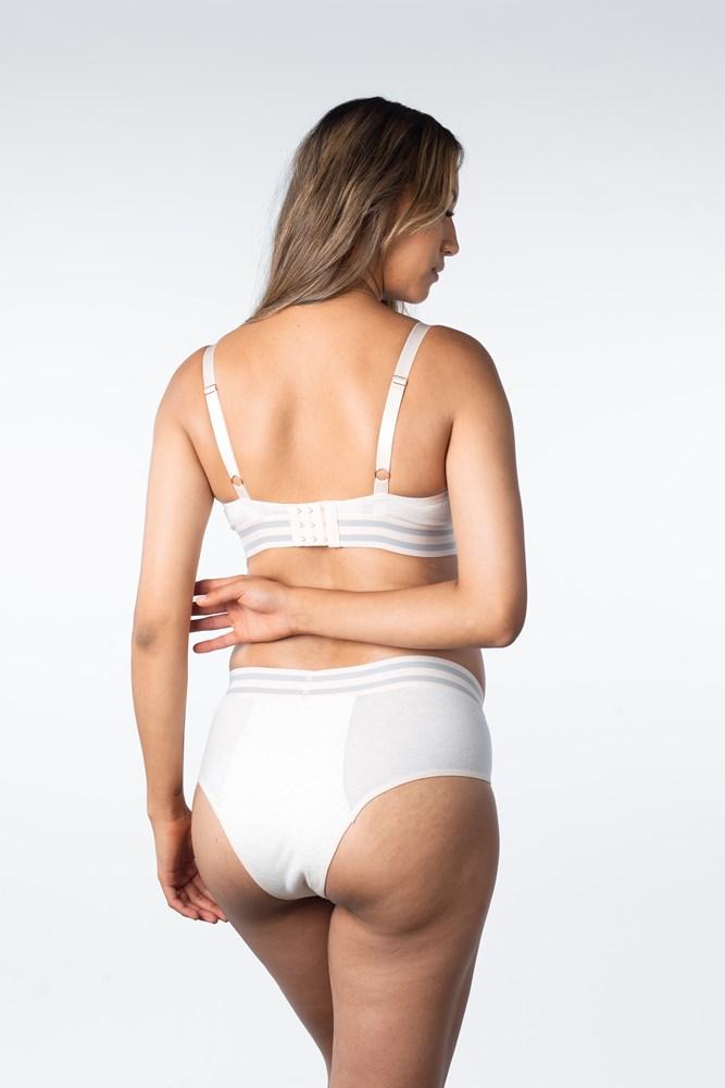 HOTMILK ELEVATE SHELL MODERATE LEAKPROOF MATERNITY PREGANCY HI BRIEF MATCHED WITH ELEVATE COTTON MULTIFIT WIREFREE NURSING BRA