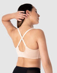 Tatiana, a mother breastfeeding one child, presents the optional racerback feature of Hotmilk Lingerie's innovative Embrace Leakproof Bra in Frappe, redefining the classic T-shirt bra. You can now find it in New Zealand at carefully selected specialty lingerie boutiques and online through Hotmilk Lingerie US