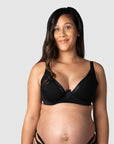 Elevate your breastfeeding journey with Goddess by Hotmilk Lingerie, elegantly showcased by Lara, mother of 4, in size 14/36DD. Experience uplifting flexiwire support and a half contour cup, making it ideal for date nights and special occasions that reflect your personal style during both maternity and nursing phases