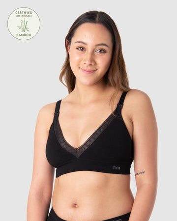 HOTMILK US CARESS SEAMFREE BAMBOO BLACK REGULAR MATERNITY AND NURSING - WIREFREE