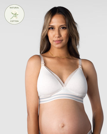 HOTMILK US ELEVATE COTTON SHELL T-SHIRT NURSING MATERNITY BRA - WIREFREE