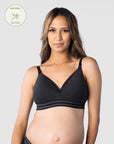 HOTMILK US ELEVATE COTTON BLACK T-SHIRT NURSING MATERNITY BRA - WIREFREE