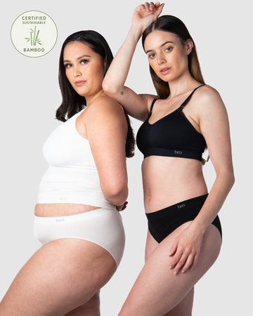 MY NECESSITY SEAMLESS BLACK / IVORY BIKINI BRIEF - 2PK - Hotmilk Lingerie