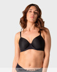 Effortless Sculpt T-Shirt Bra Black — plus size fit, spacer foam cups — Hotmilk Evolve