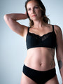 Hotmilk Evolve Luxe Black wirefree bra — back smoothing finish, adjustable straps