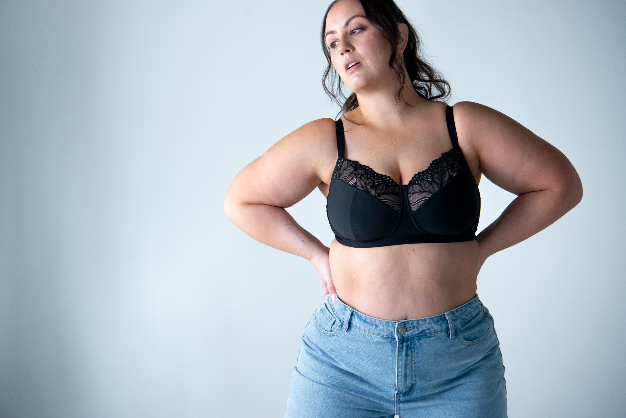 Luxe Wirefree Full Cup Bra - Black