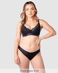 Warrior 2.0 Bikini Brief Black — side view, lace and mesh back — Hotmilk Lingerie