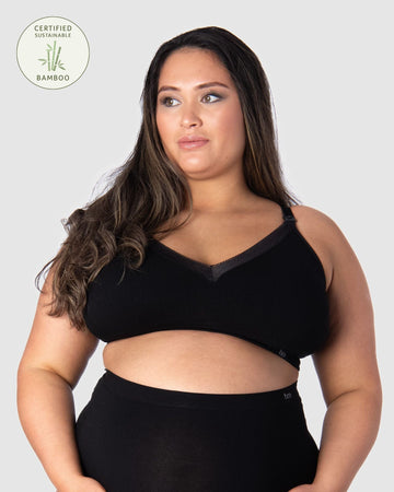 HOTMILK US CARESS SEAMFREE BAMBOO BLACK FULL CUP MATERNITY AND NURSING BRA - WIREFREE