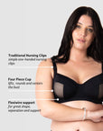 ENLIGHTEN BLACK NURSING BRA - FLEXI UNDERWIRE