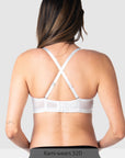 Straps worn racerback on Forever Yours Contour T-shirt Nursing Bra in White