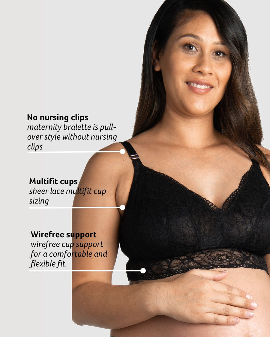 HEROINE BRALETTE BLACK MULTIFIT MATERNITY BRA - WIREFREE